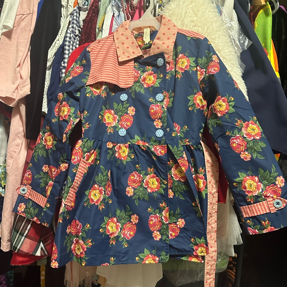 Floral Kids Jacket - Blue and Pink